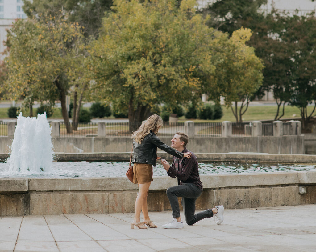proposal in downtown Charlotte, NC